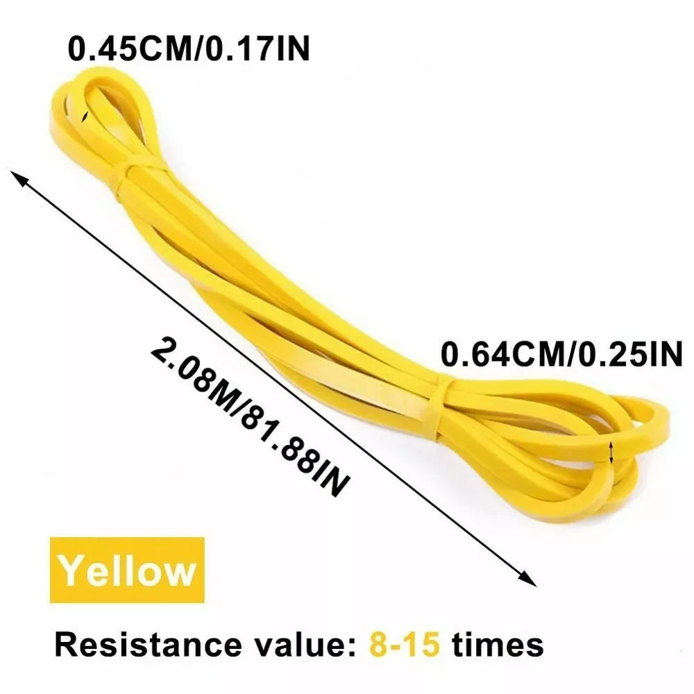 yellow 5-15lbs Color Latex Resistance Exercise Band – Full-Body Strength Training