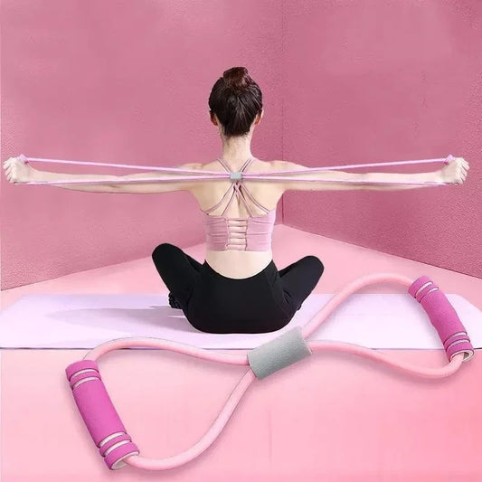 Figure-8 Resistance Band with Foam Handles for Home Fitness